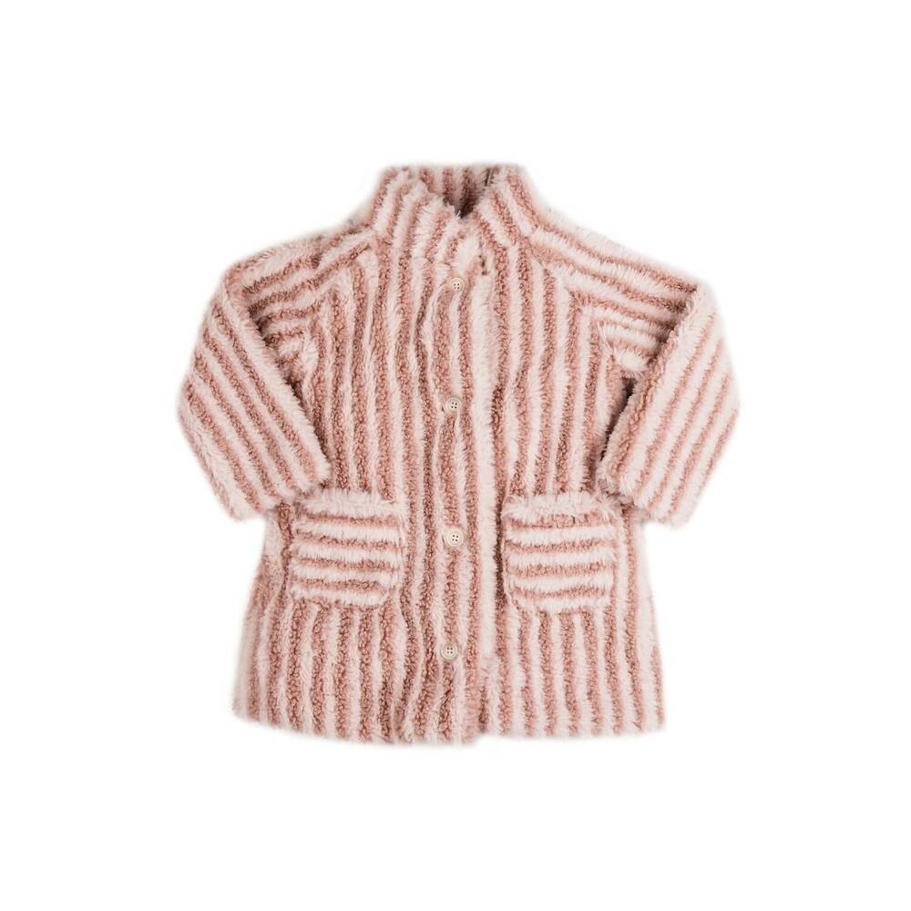 NEW EMC kid's stripe faux fur coat in cotton candy